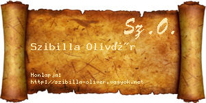 Szibilla Olivér névjegykártya