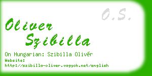 oliver szibilla business card